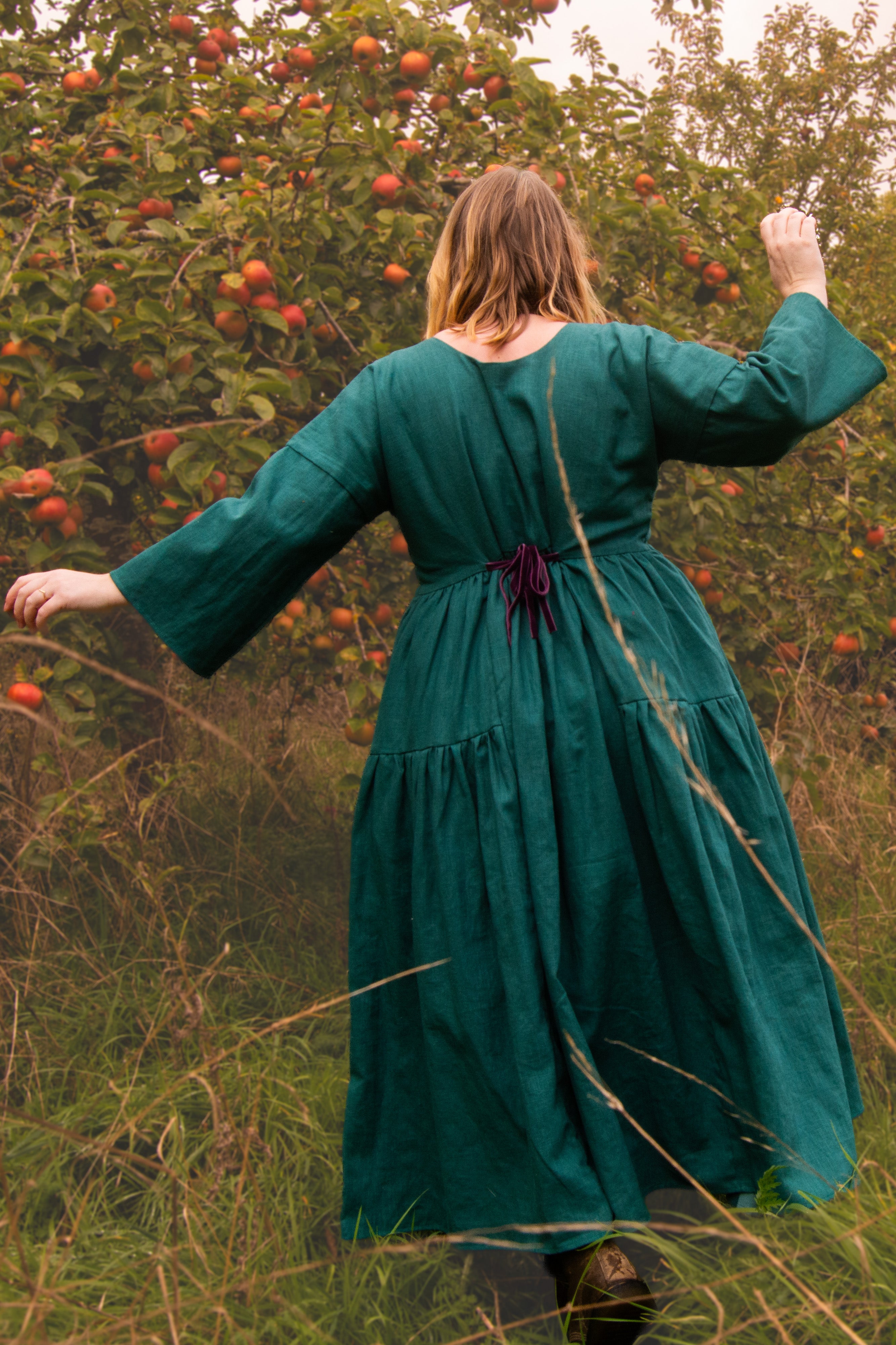 The Double Take Dress in Teal linen - House of Flint