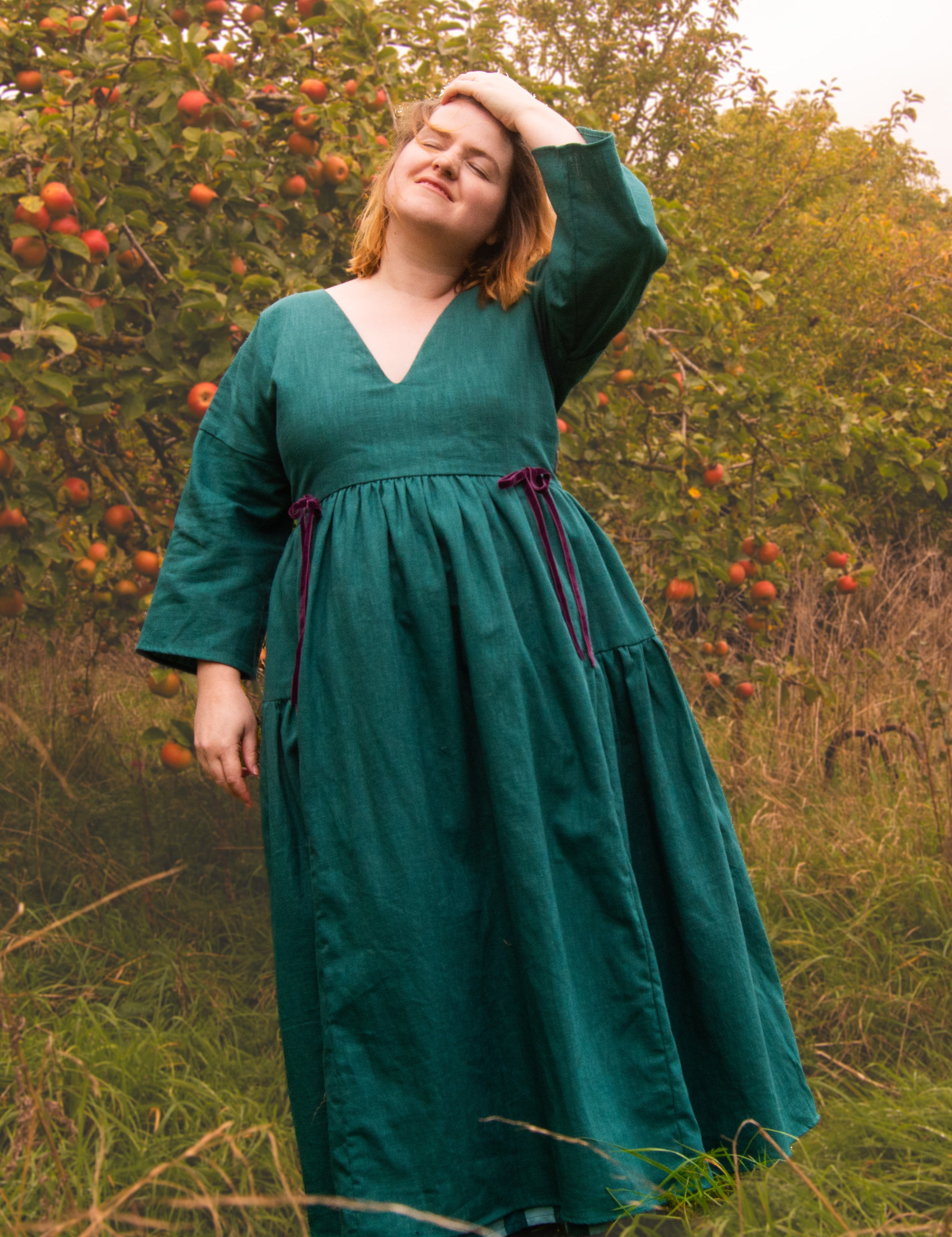 The Double Take Dress in Teal linen - House of Flint