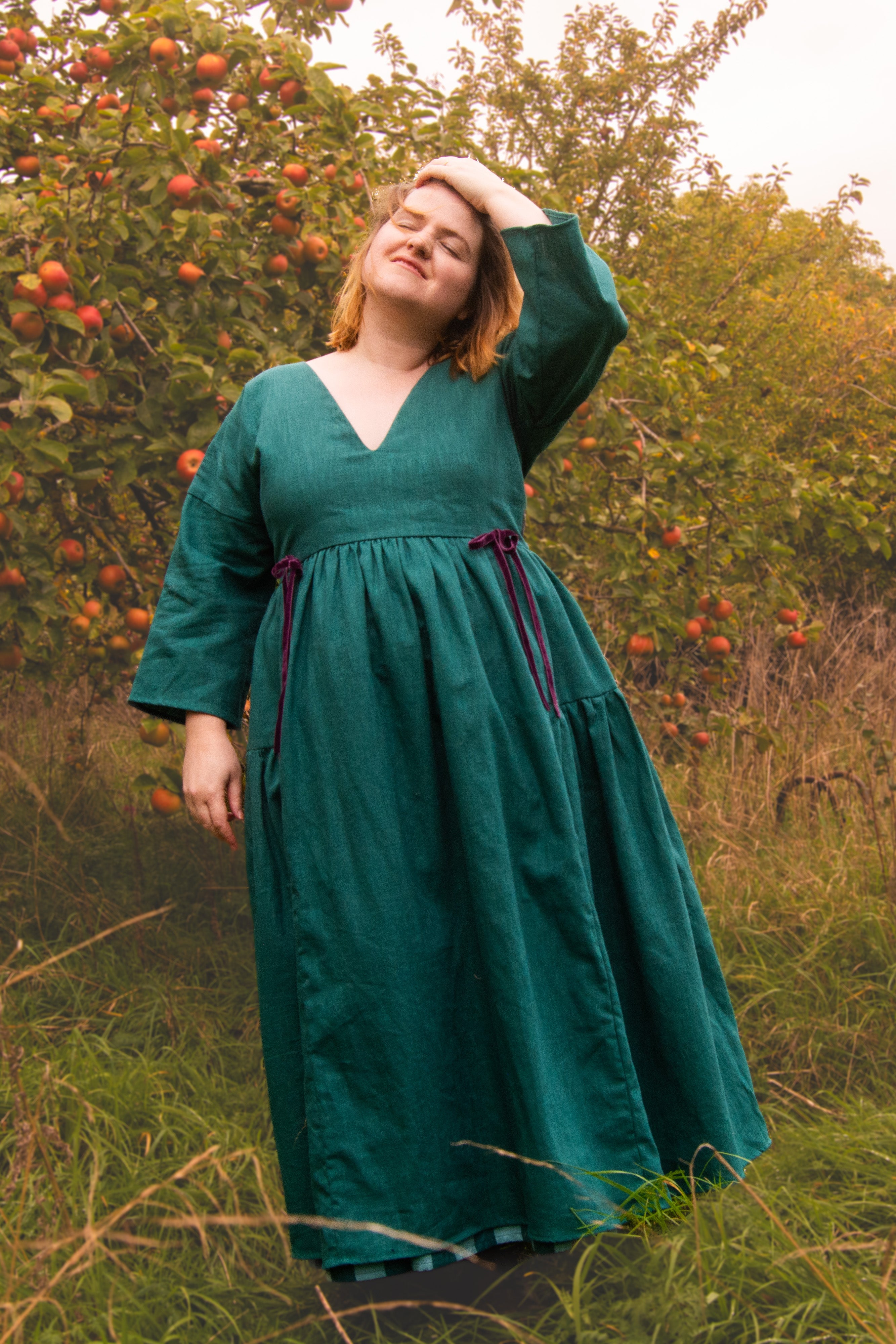 The Double Take Dress in Teal linen - House of Flint
