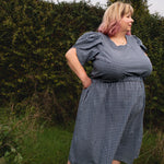 The Vintage Dress - blue/brown cotton/linen - 2XL - House of Flint