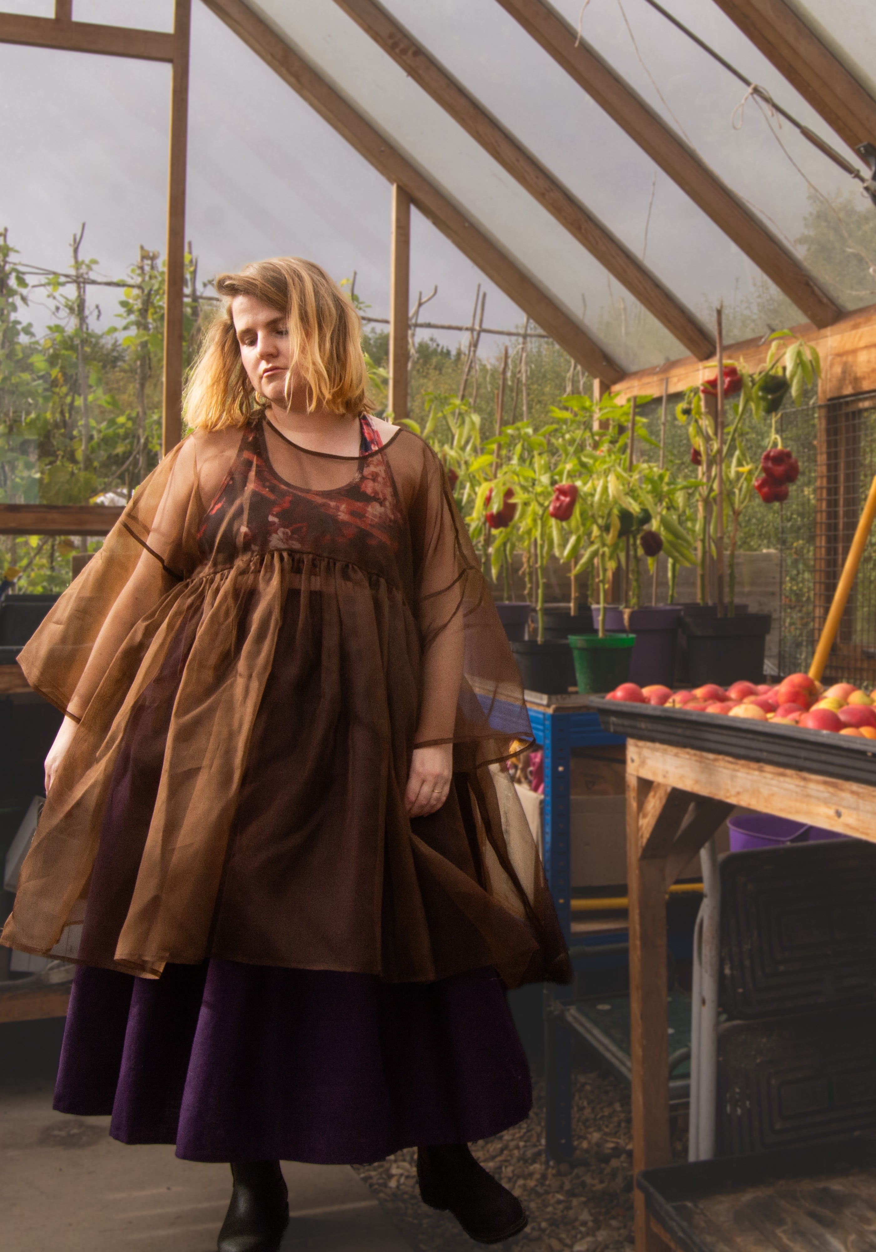 The Everything Tunic in Chestnut silk organza - House of Flint
