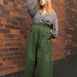 The Margo Trousers in Forest green twill - House of Flint