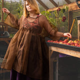 The Everything Tunic in Chestnut silk organza - House of Flint