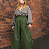 The Margo Trousers in Forest green twill - House of Flint