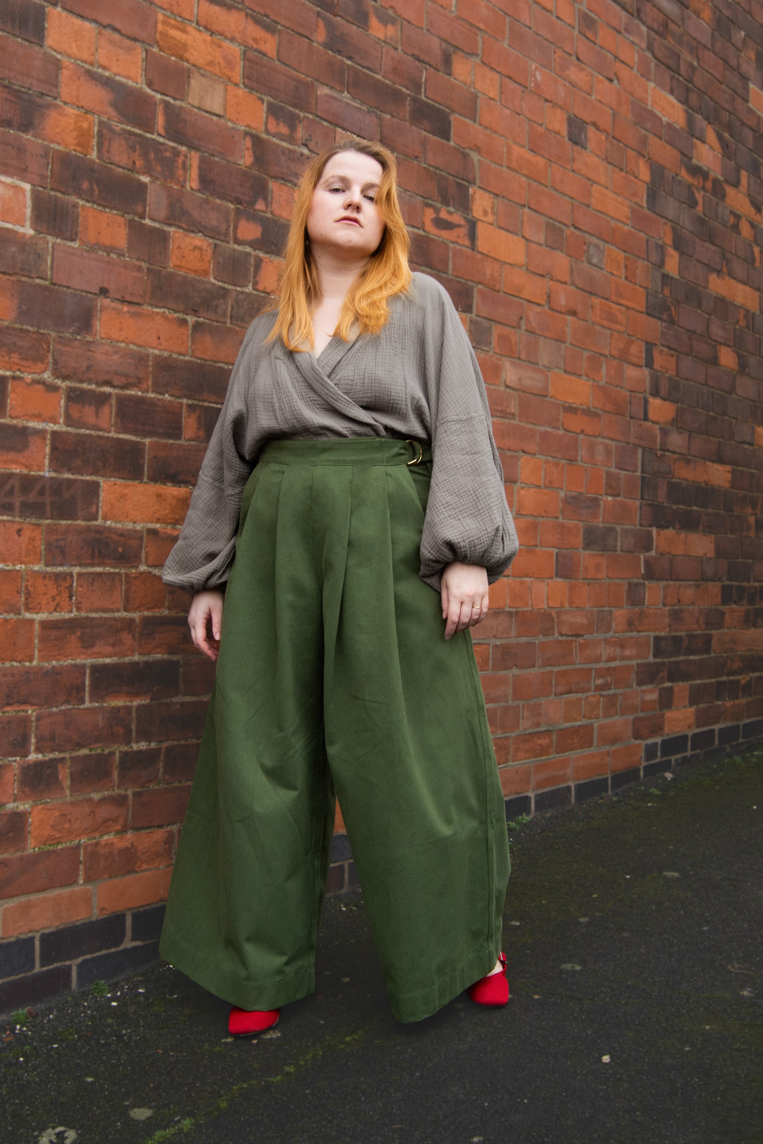 The Margo Trousers in Forest green twill - House of Flint