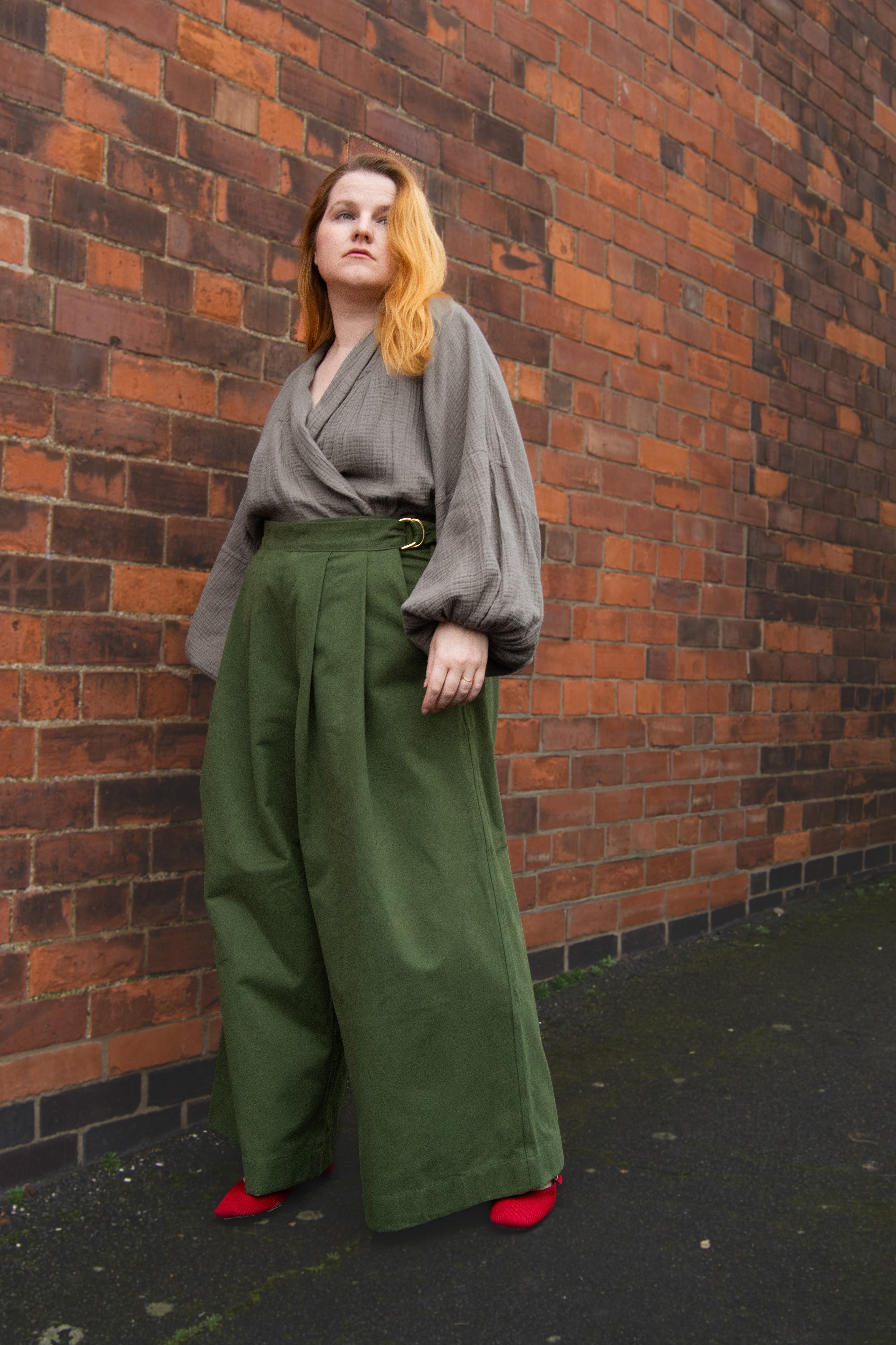 The Margo Trousers in Forest green twill - House of Flint