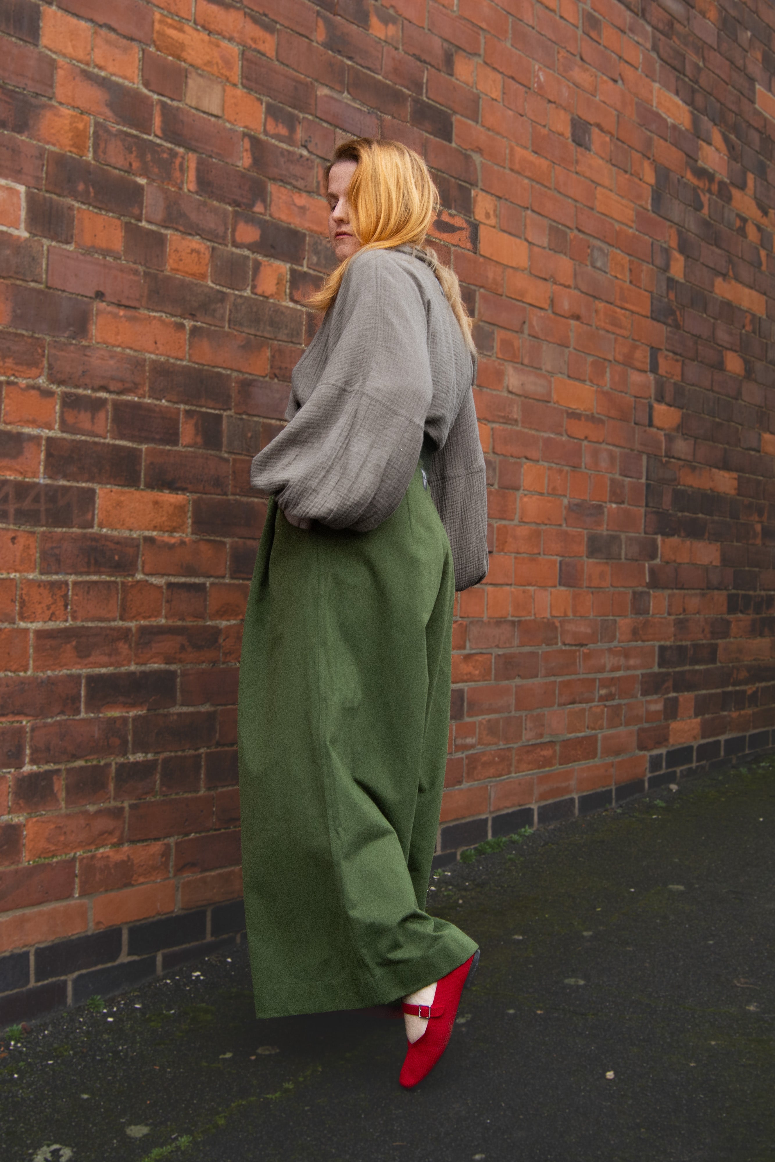 The Margo Trousers in Forest green twill - House of Flint