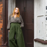 The Margo Trousers in Forest green twill - House of Flint