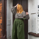 The Margo Trousers in Forest green twill - House of Flint