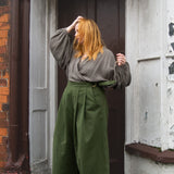 The Margo Trousers in Forest green twill - House of Flint