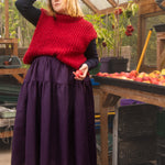 The Oak Skirt - Aubergine linen - House of Flint