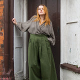 The Margo Trousers in Forest green twill - House of Flint