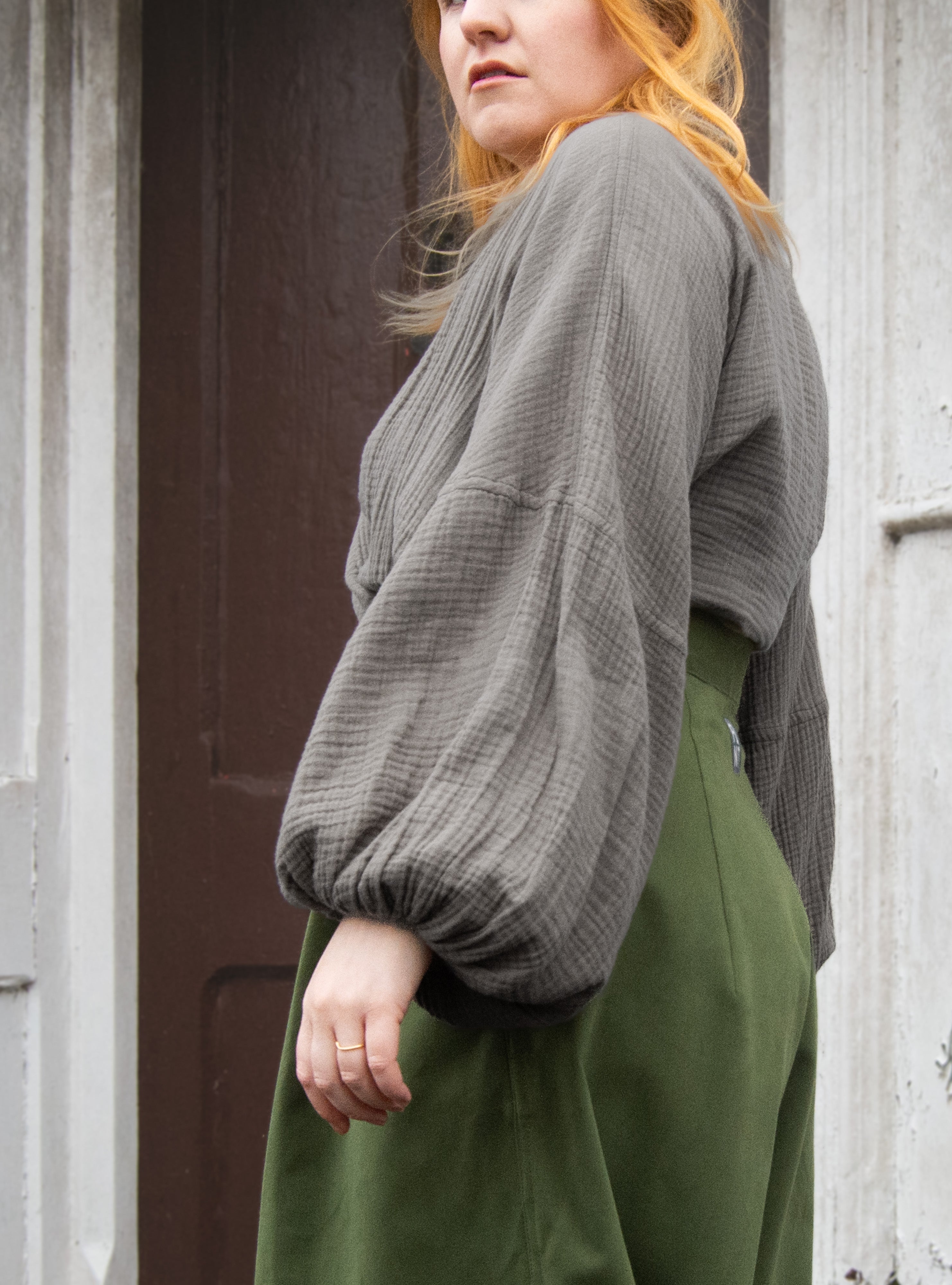 The Solstice Shirt in Mushroom double gauze - House of Flint