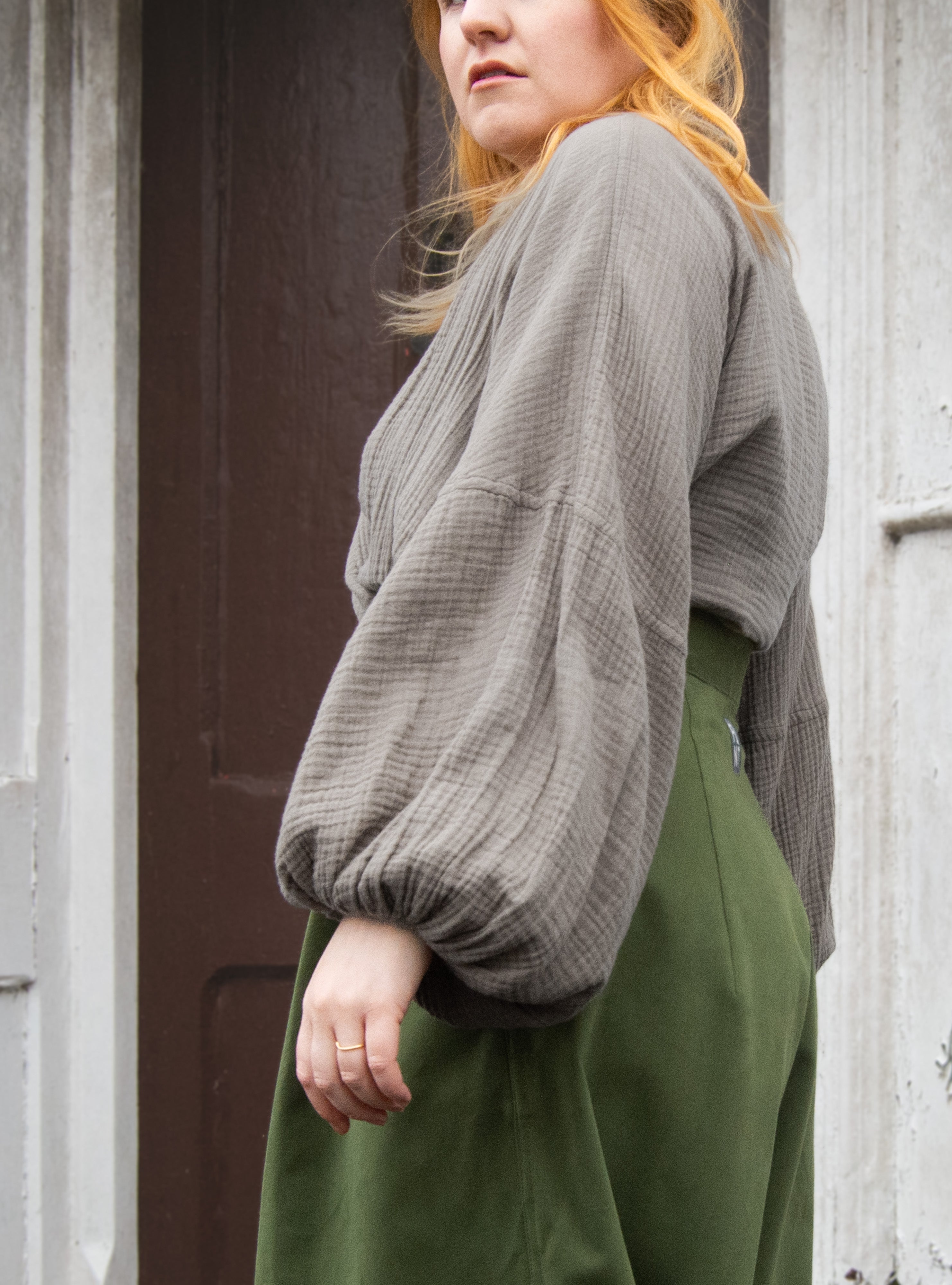 The Solstice Shirt in Mushroom double gauze - House of Flint