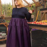 The Oak Skirt - Aubergine linen - House of Flint