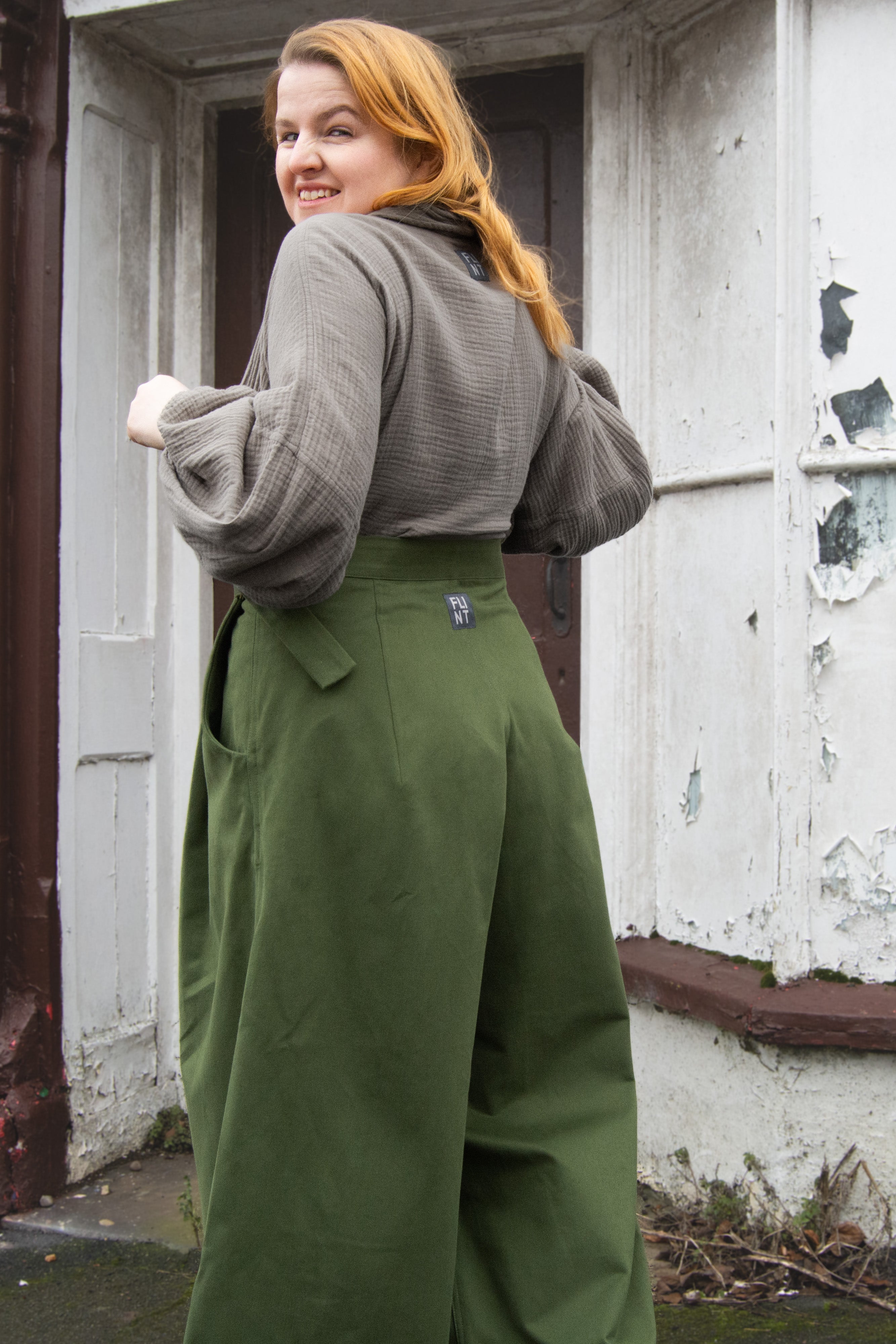 The Margo Trousers in Forest green twill - House of Flint