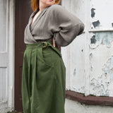 The Margo Trousers in Forest green twill - House of Flint