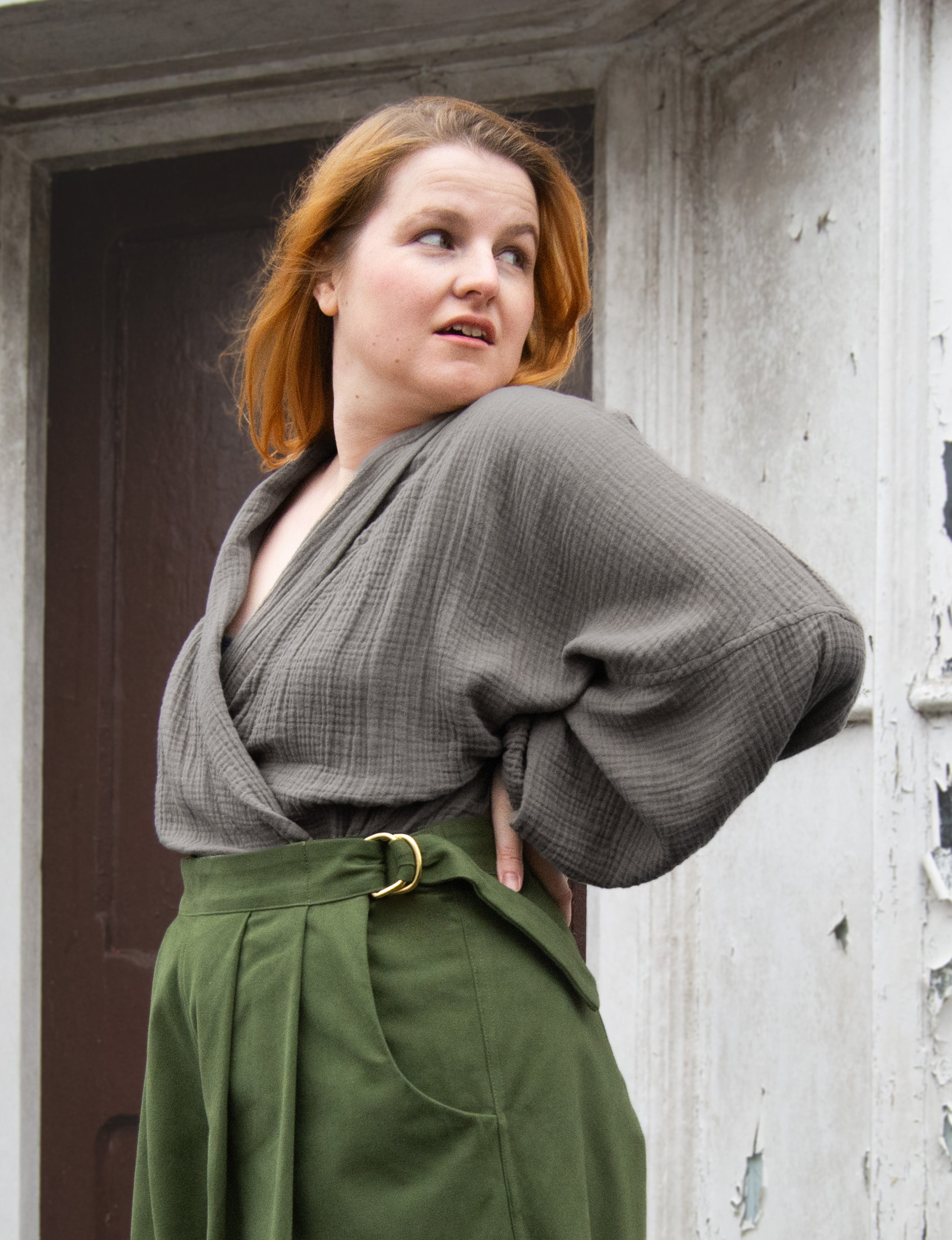 The Solstice Shirt in Mushroom double gauze - House of Flint