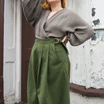 The Margo Trousers in Forest green twill - House of Flint