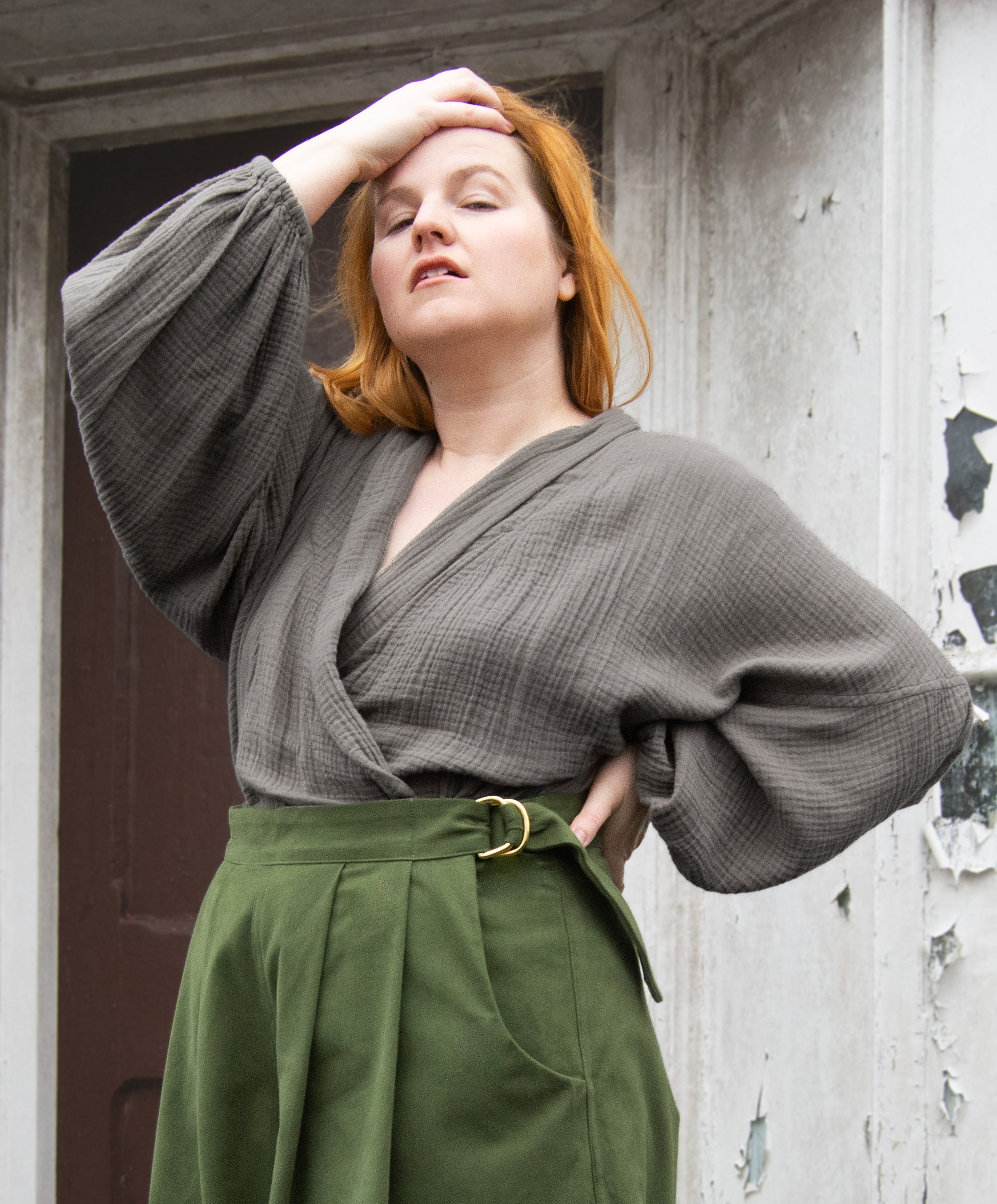 The Solstice Shirt in Mushroom double gauze - House of Flint