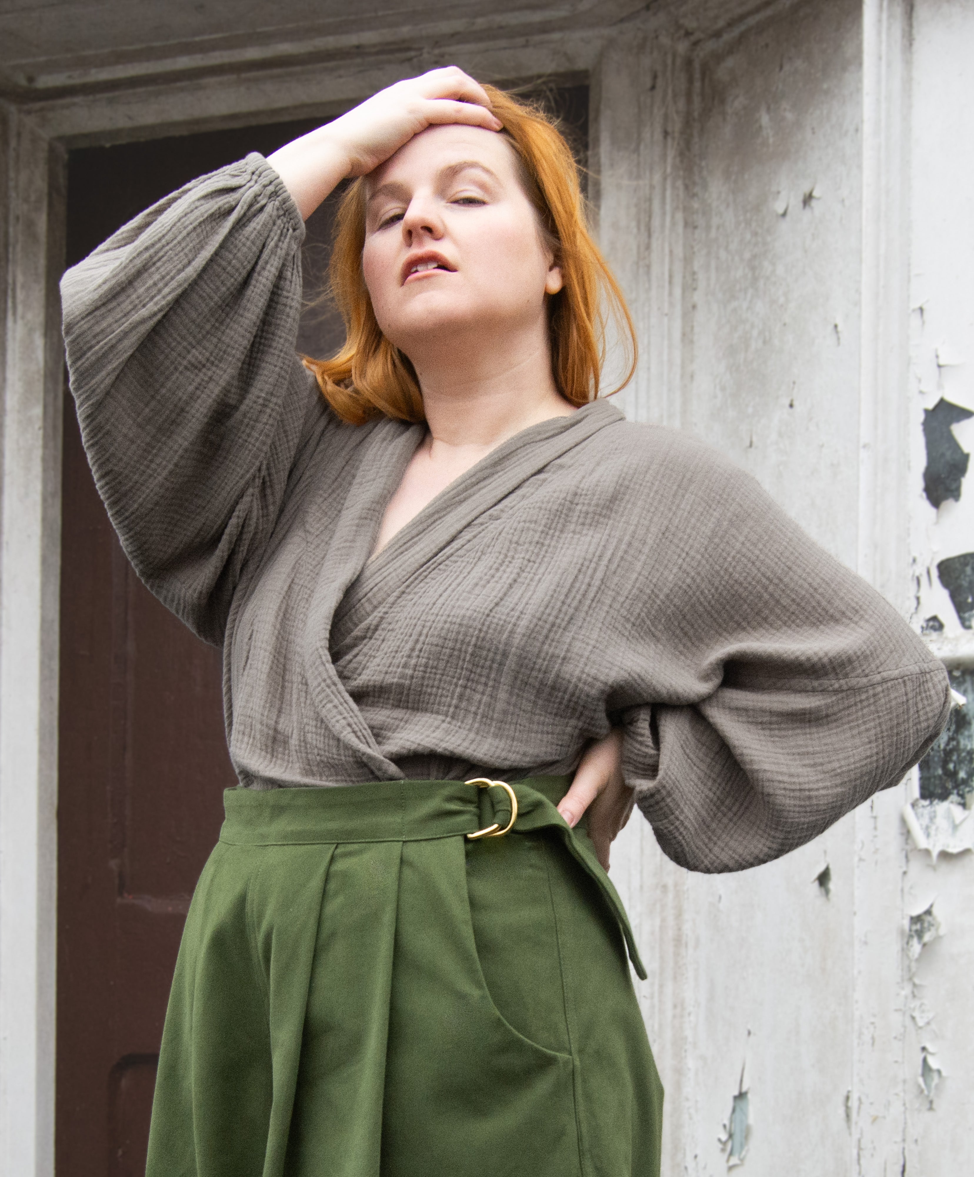 The Solstice Shirt in Mushroom double gauze - House of Flint