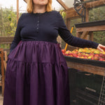 The Oak Skirt - Aubergine linen - House of Flint