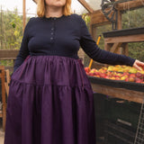 The Oak Skirt - Aubergine linen - House of Flint