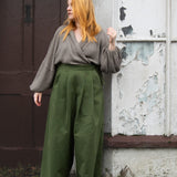 The Margo Trousers in Forest green twill - House of Flint