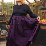 The Oak Skirt - Aubergine linen - House of Flint