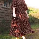 The Joan Dress in Brown Polka