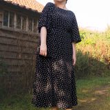The Joan Dress in Black Polka