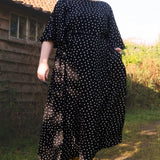 The Joan Dress in Black Polka