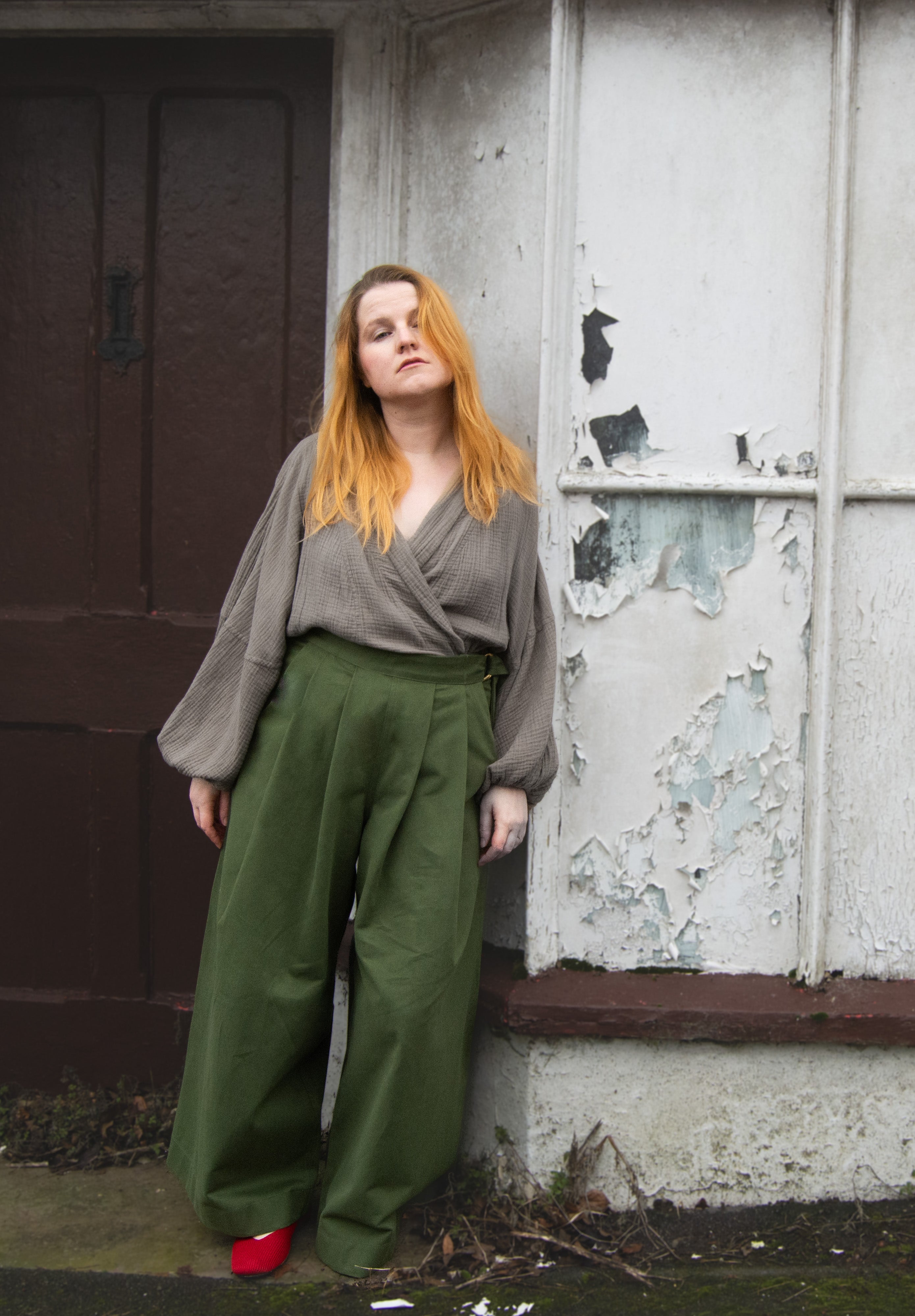The Margo Trousers in Forest green twill - House of Flint