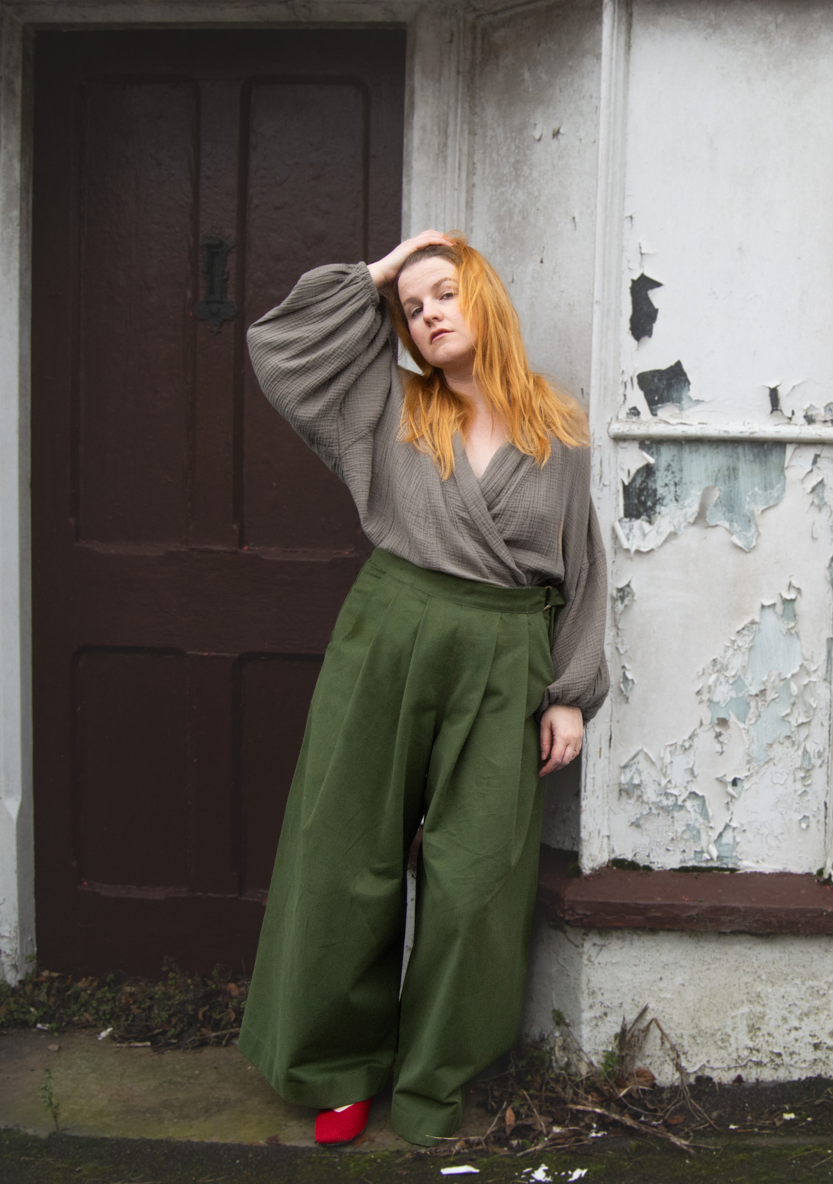 The Margo Trousers in Forest green twill - House of Flint