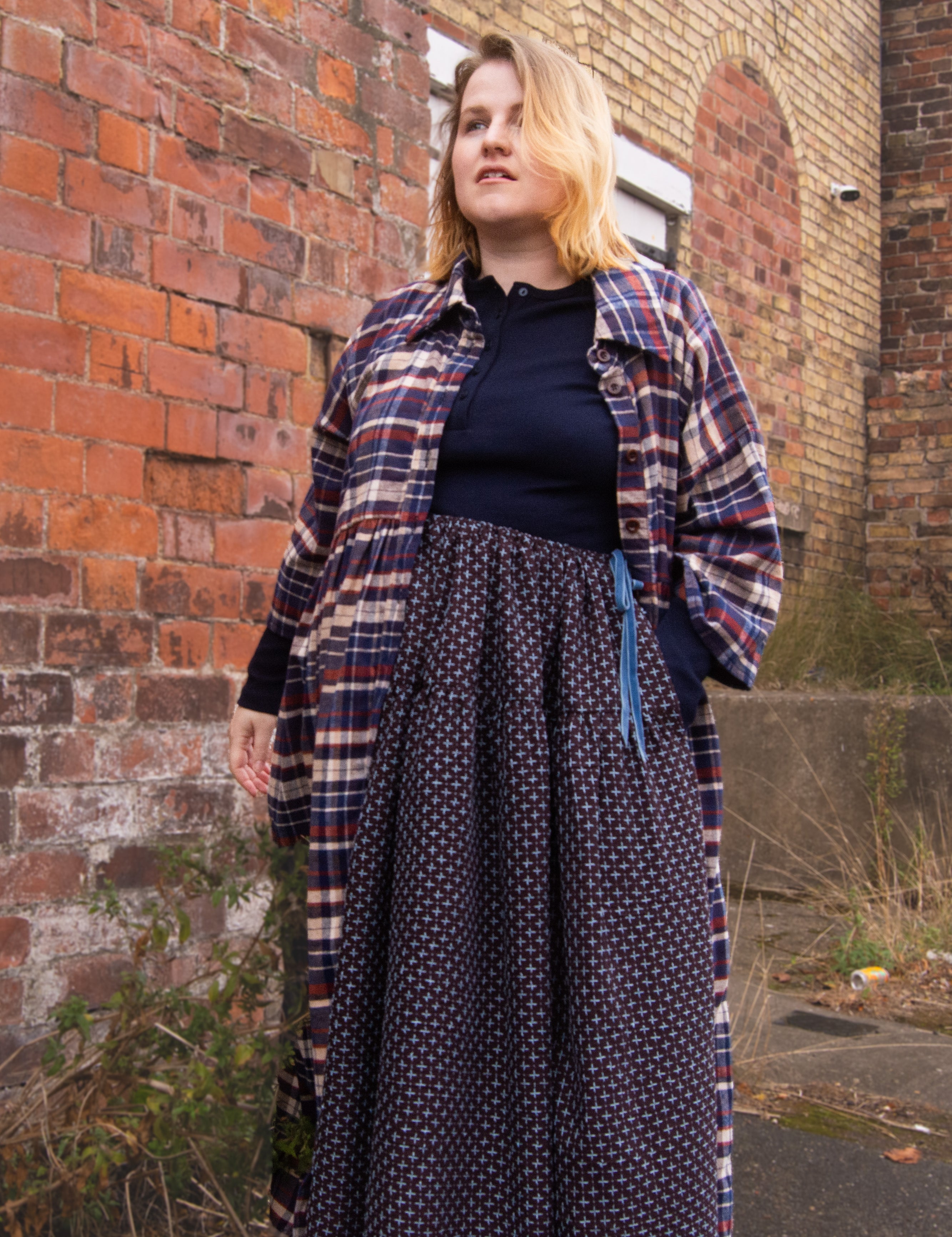 The Oak Skirt - Cool Brown Cross Stitch - House of Flint