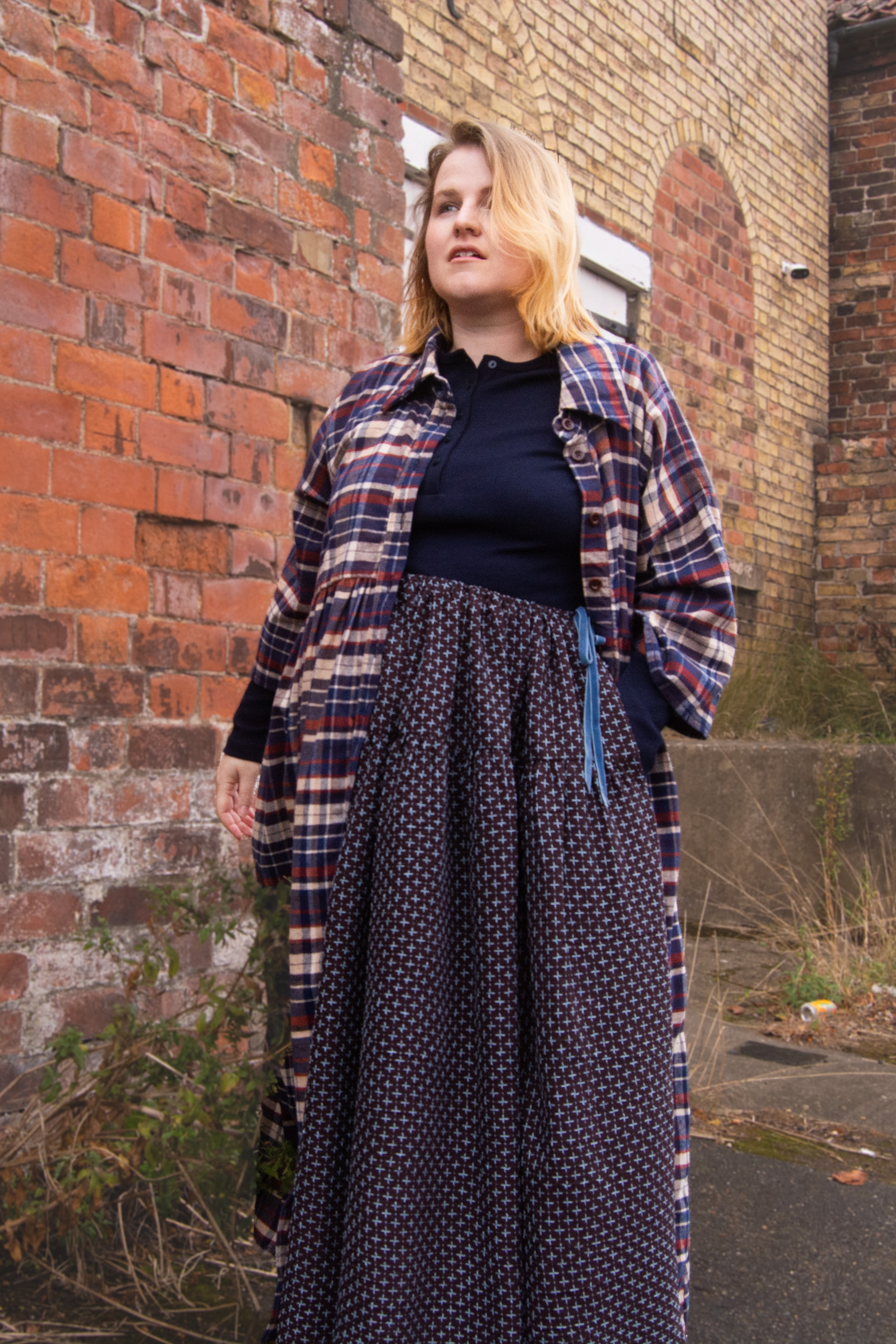 The Oak Skirt - Cool Brown Cross Stitch - House of Flint