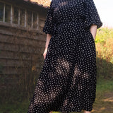 The Joan Dress in Black Polka