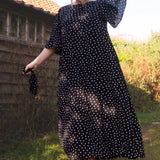 The Joan Dress in Black Polka