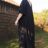 The Joan Dress in Black Polka