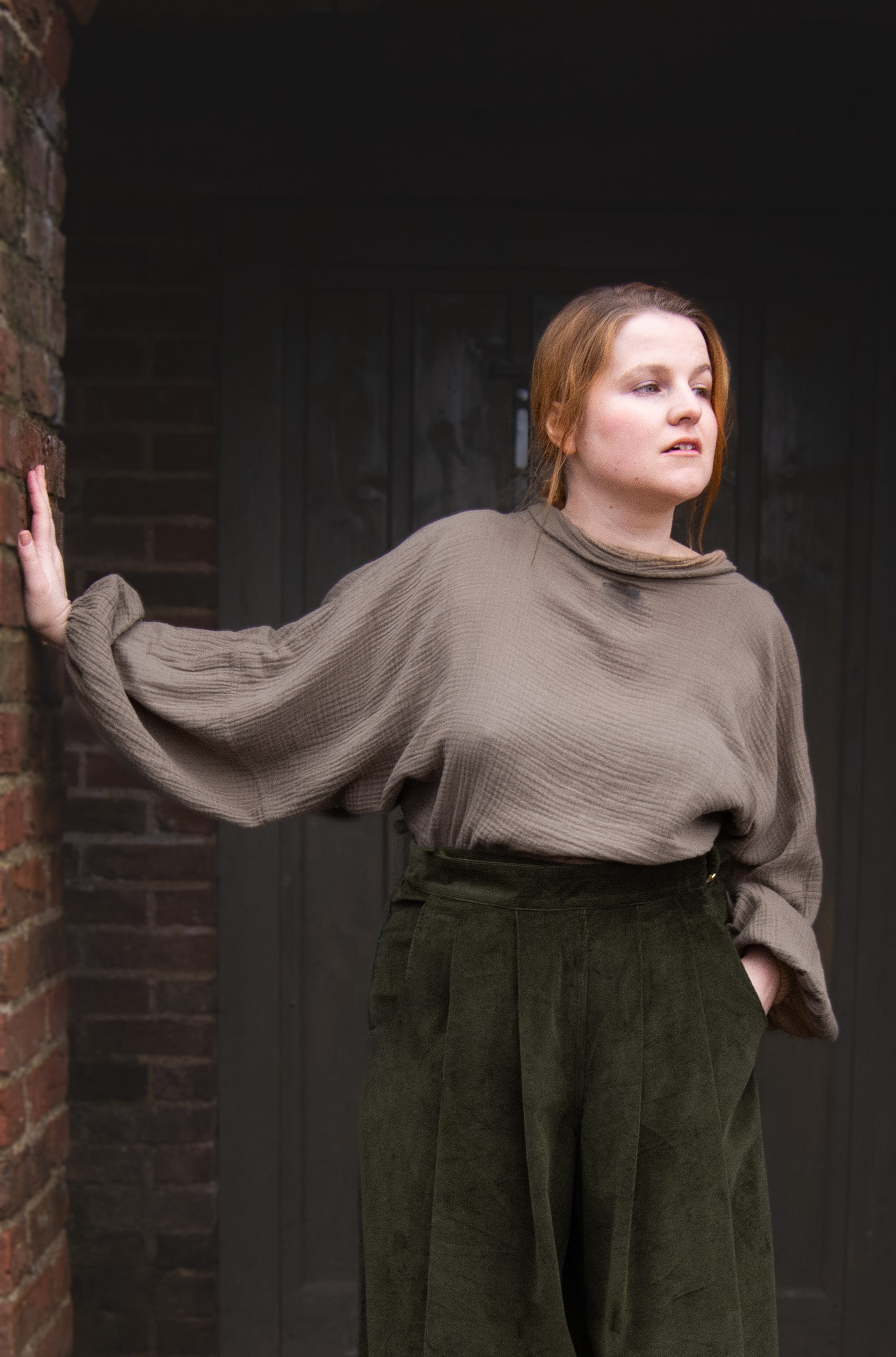 The Solstice Shirt in Mushroom double gauze - House of Flint