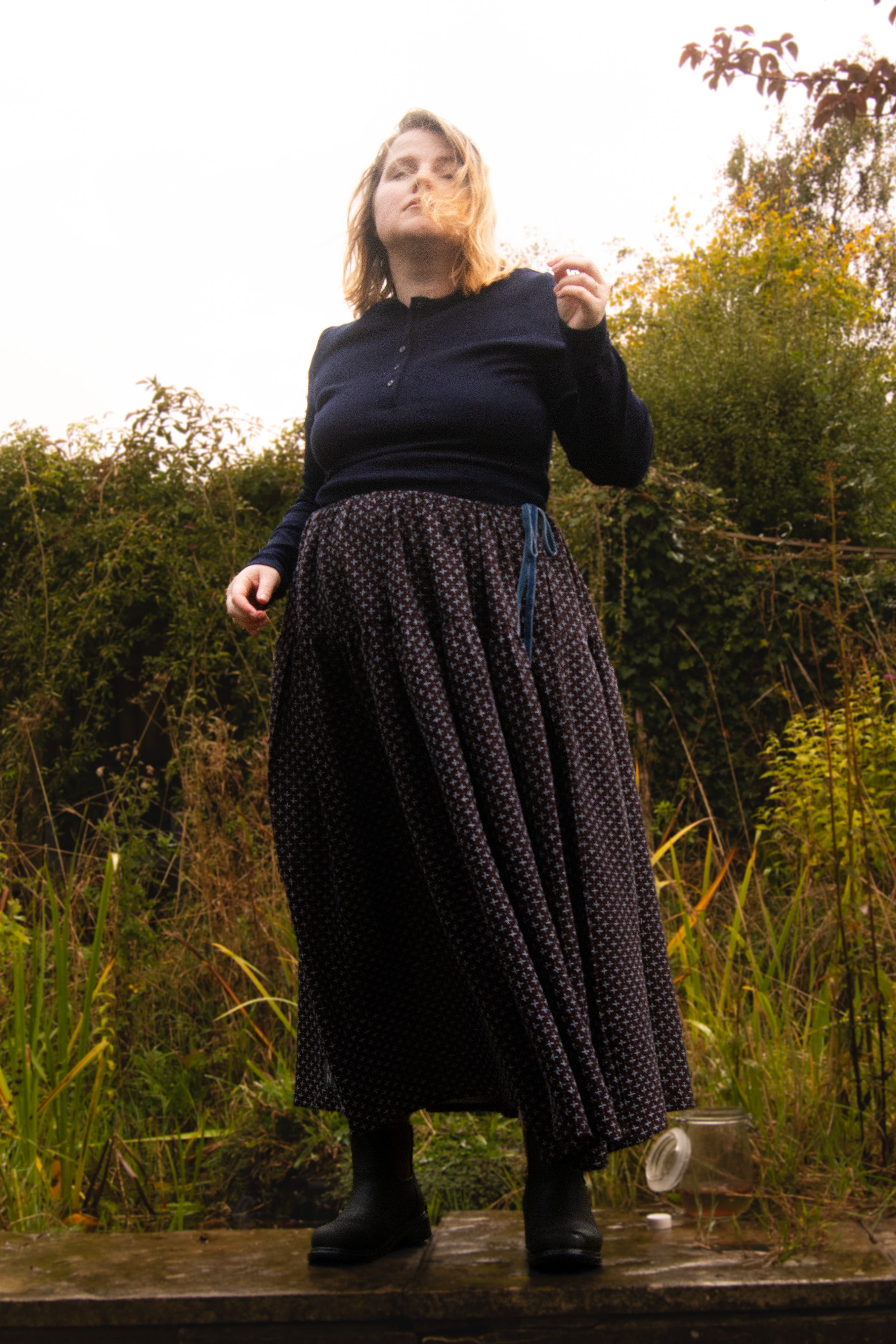 The Oak Skirt - Cool Brown Cross Stitch - House of Flint
