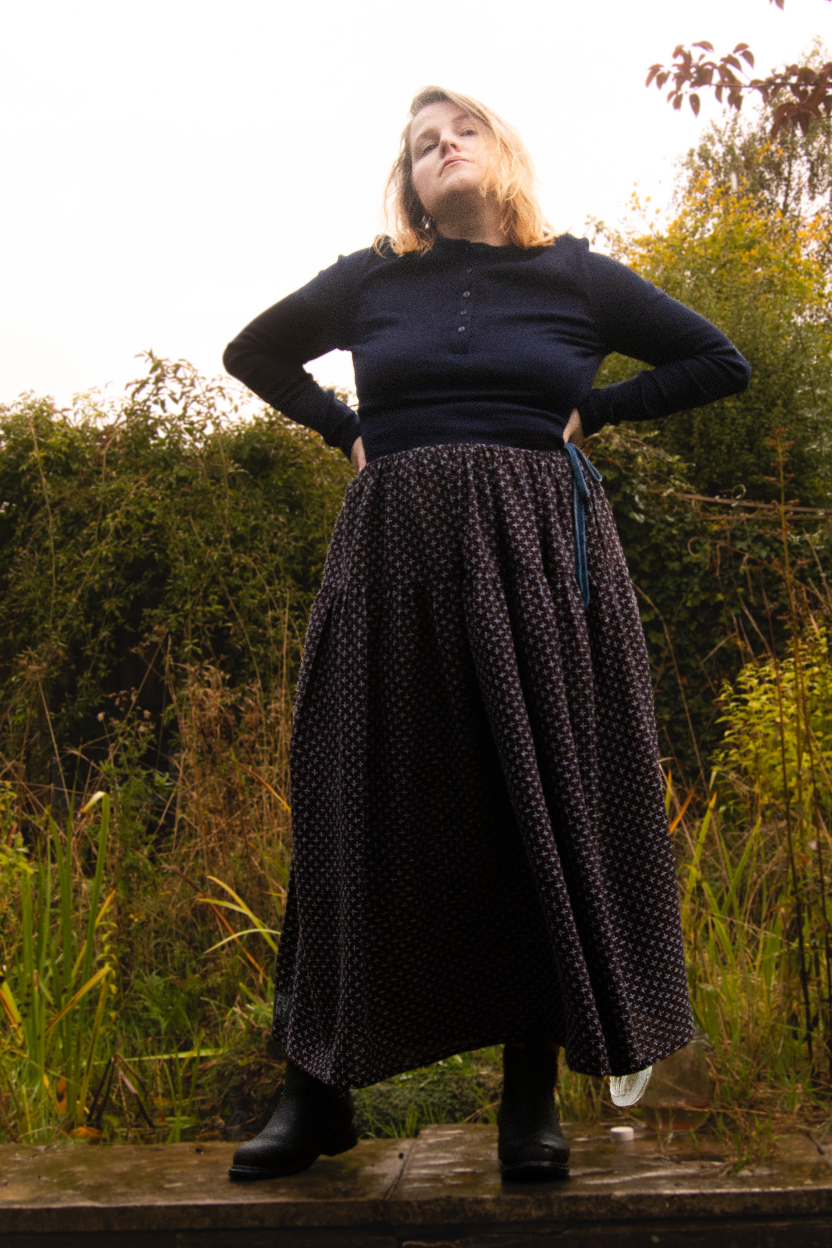 The Oak Skirt - Cool Brown Cross Stitch - House of Flint