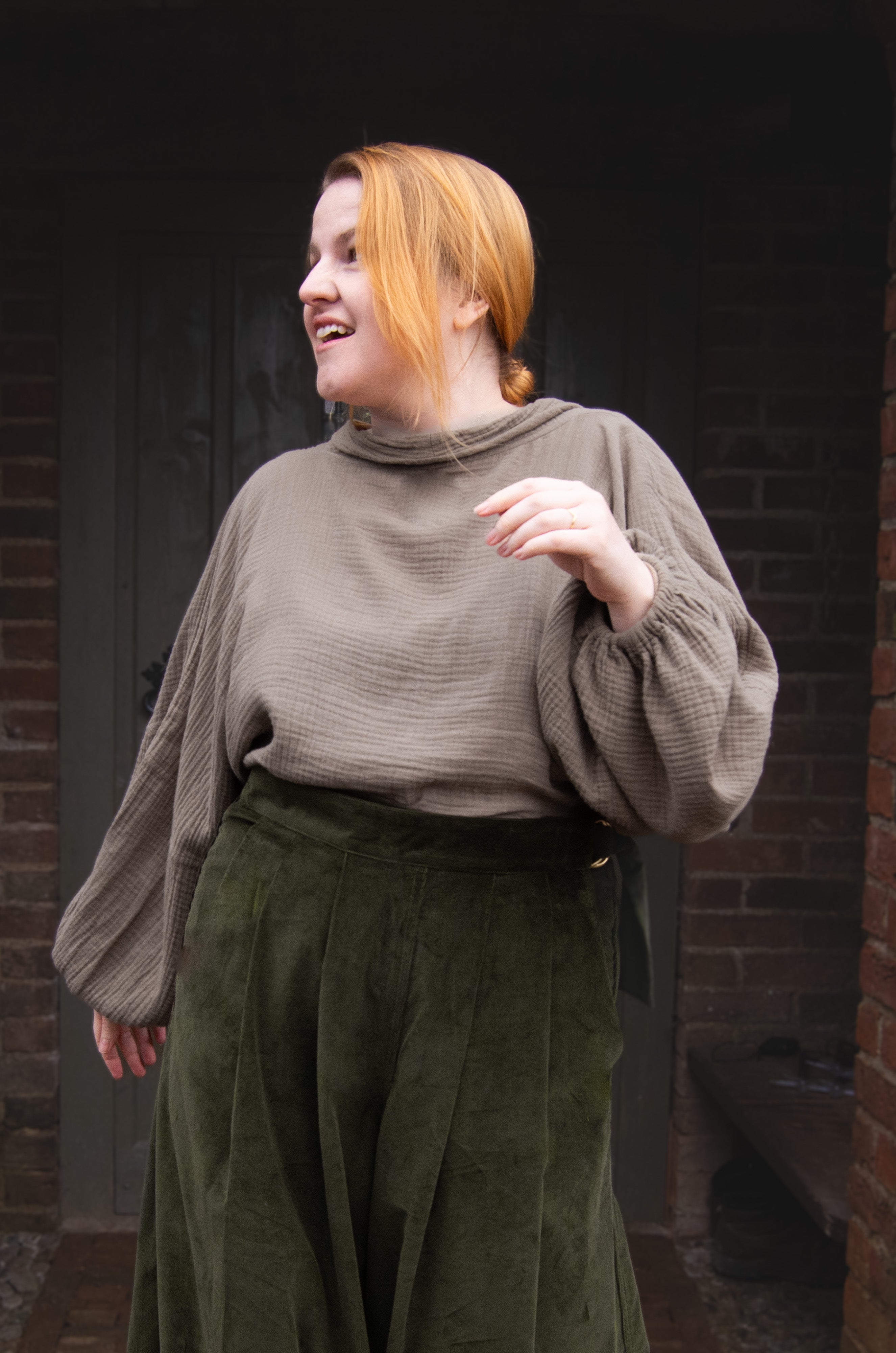 The Solstice Shirt in Mushroom double gauze - House of Flint