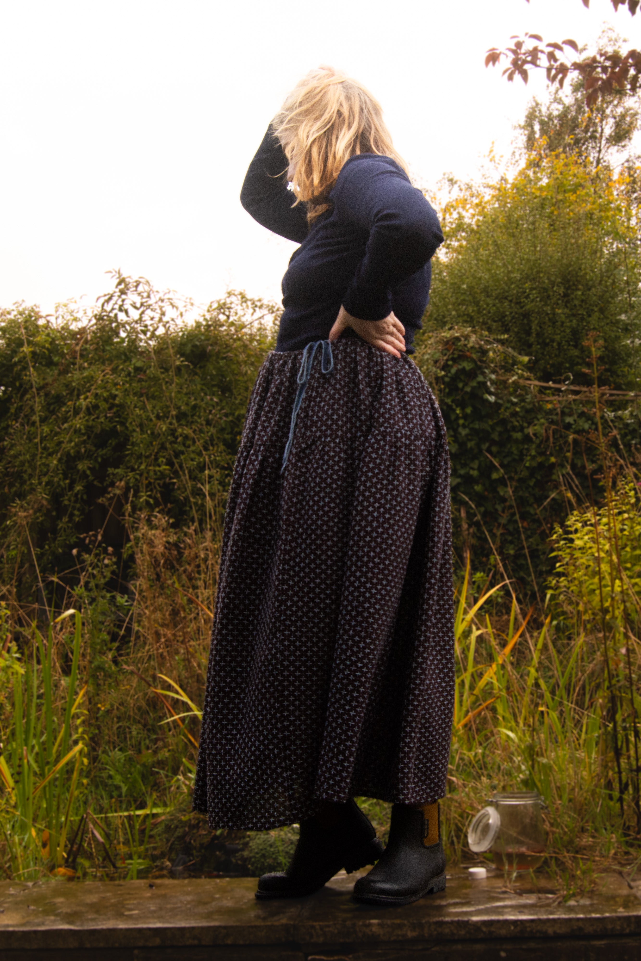 The Oak Skirt - Cool Brown Cross Stitch - House of Flint
