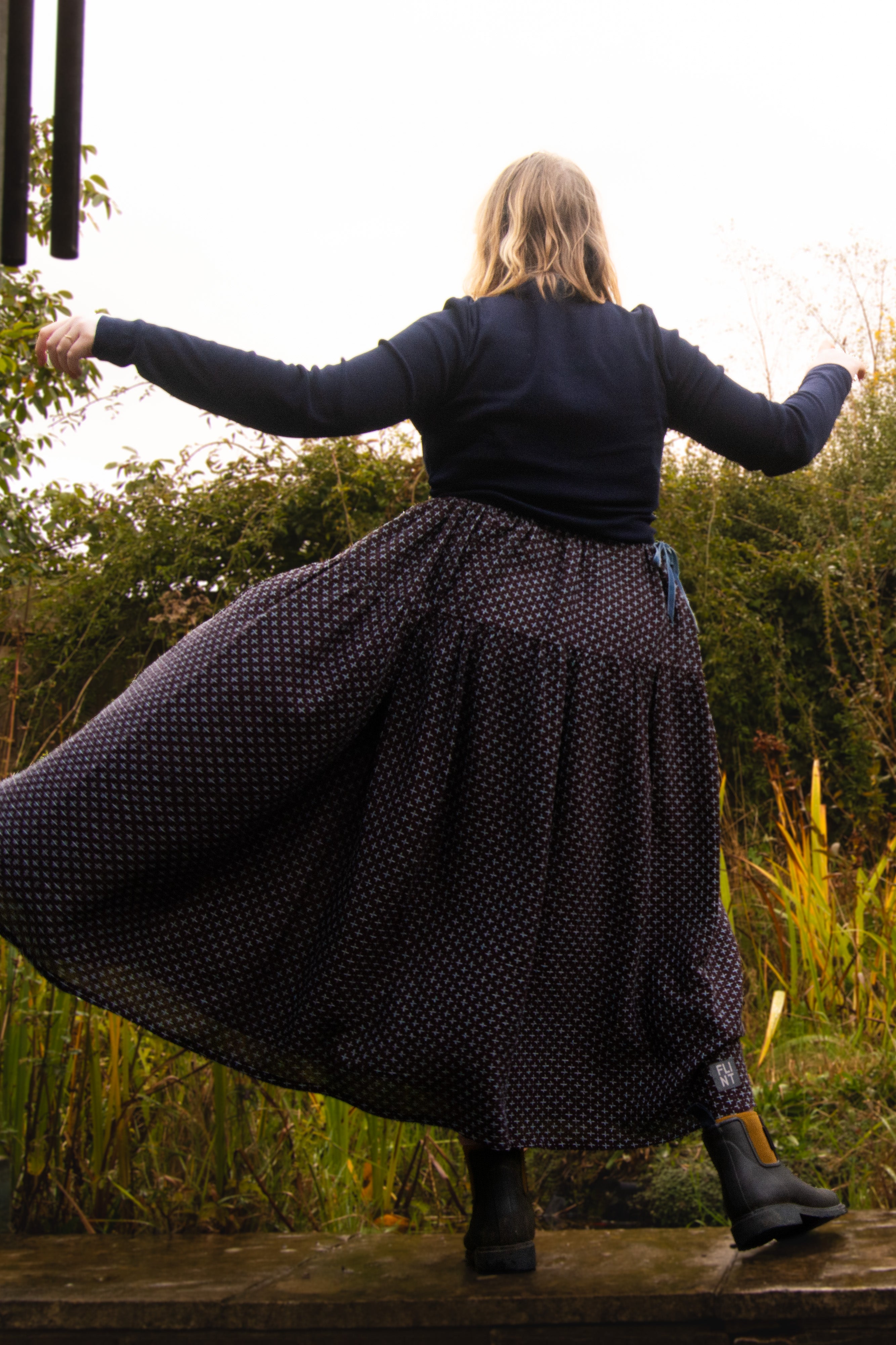 The Oak Skirt - Cool Brown Cross Stitch - House of Flint