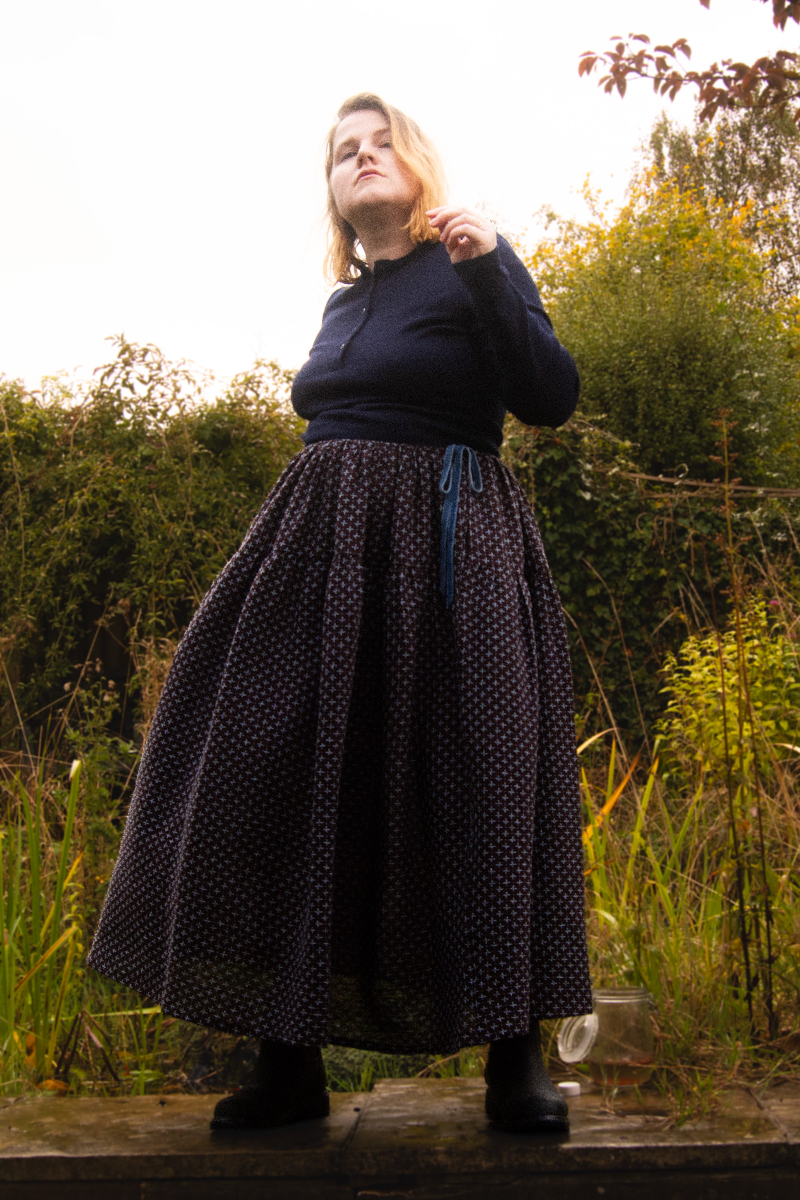 The Oak Skirt - Cool Brown Cross Stitch - House of Flint