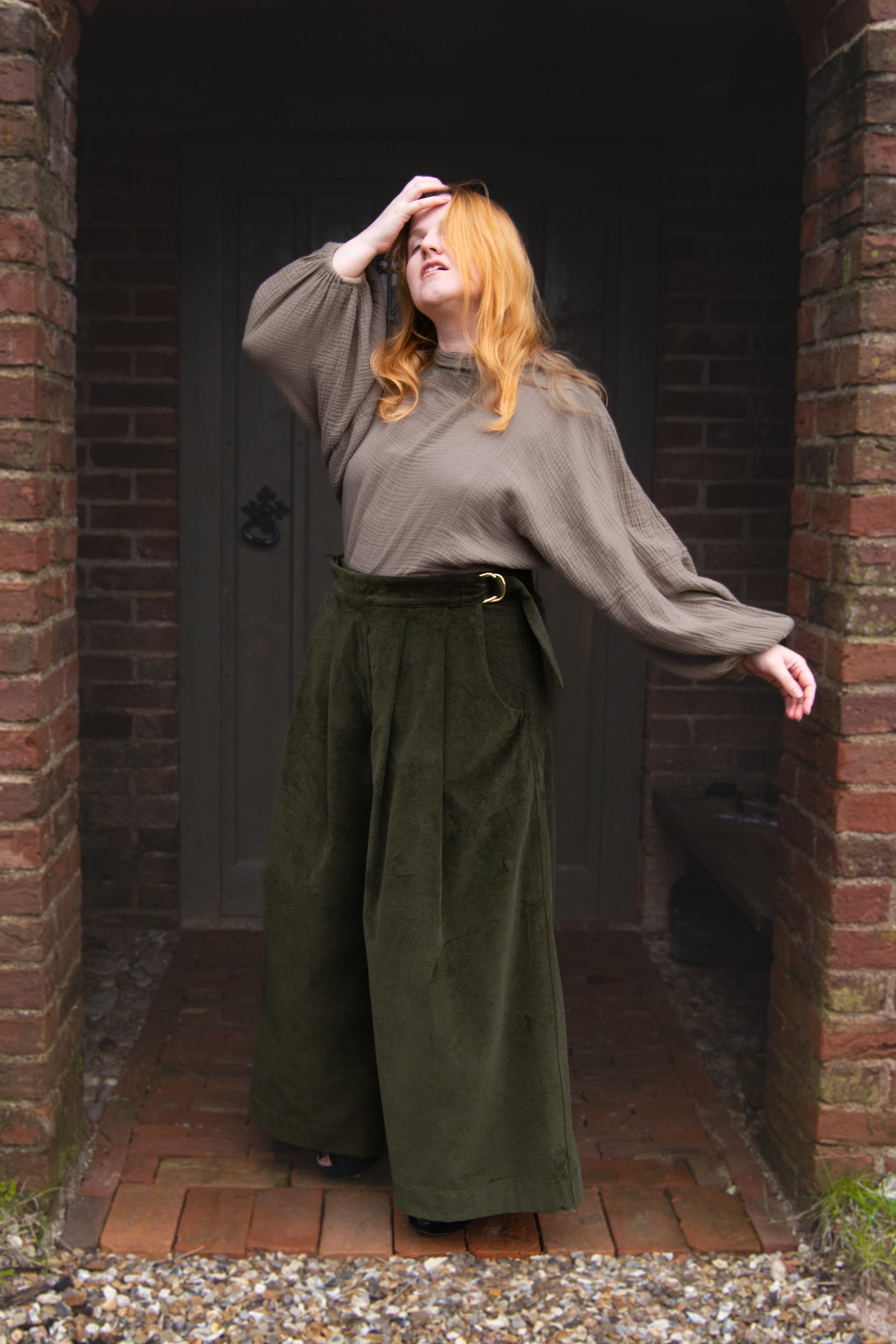 The Margo Trousers in Olive corduroy - House of Flint