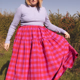 The Oak Skirt - Pink + Red check - House of Flint