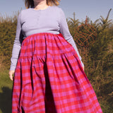 The Oak Skirt - Pink + Red check - House of Flint