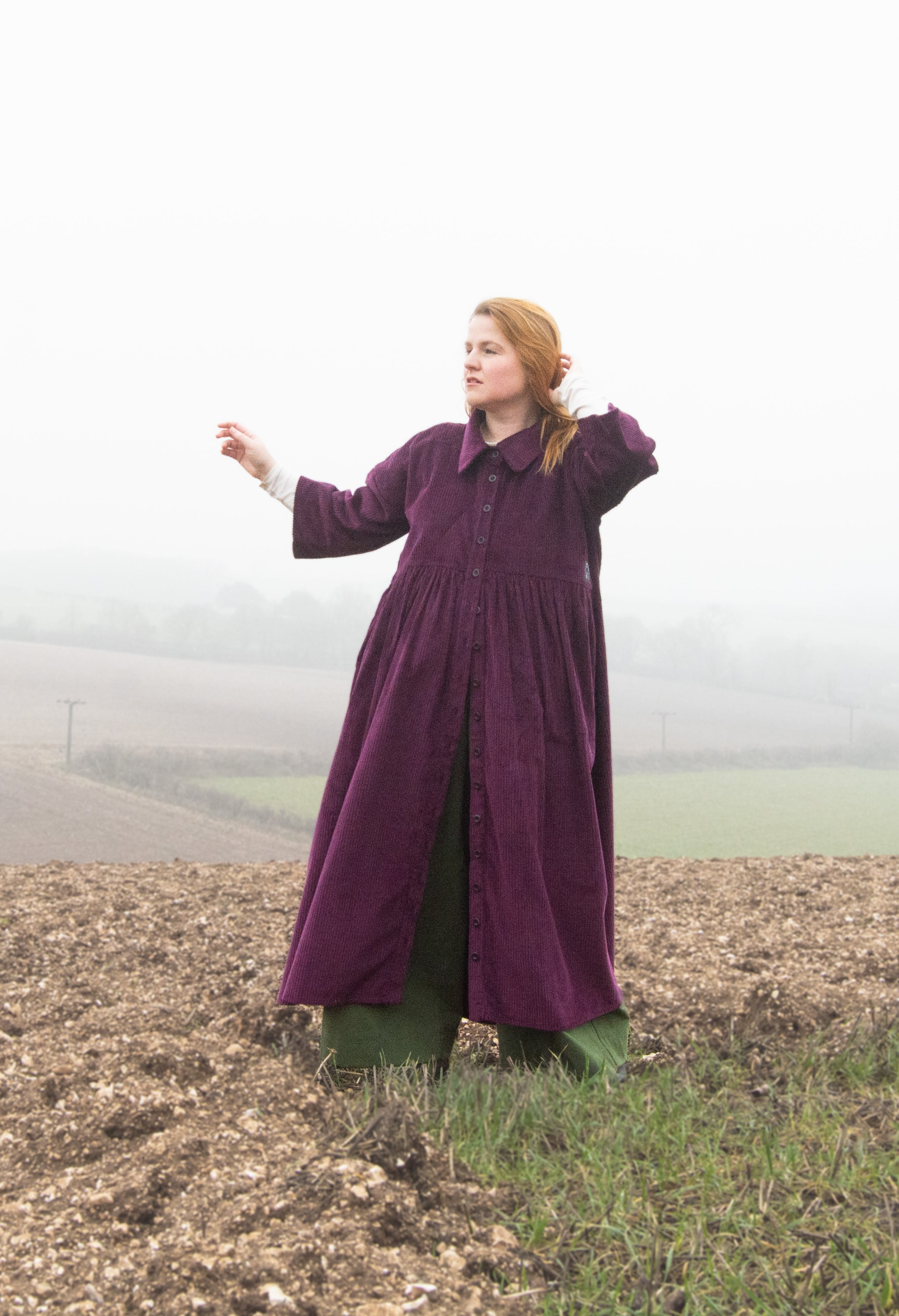 The Hybrid Dress in purple corduroy - House of Flint